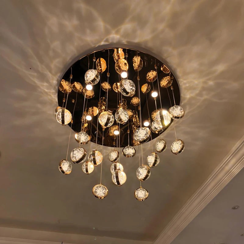 lustre à led moderne design cristal pour un éclairage luxueux - vue 5 sur 15
