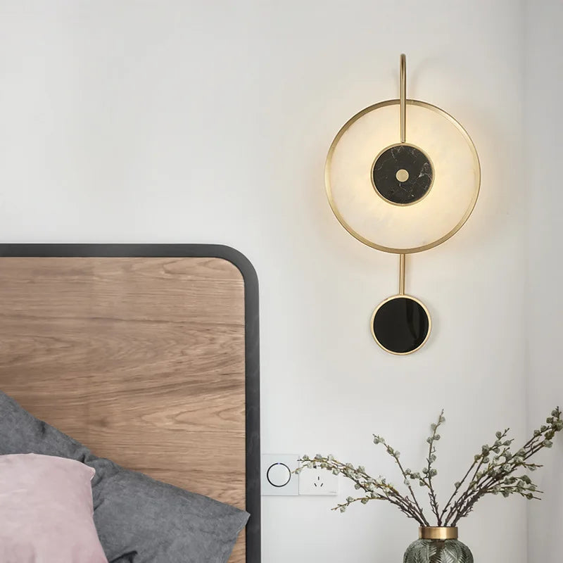 LED-Wandleuchte aus Marmor im minimalistischen Stil für die Innendekoration - vue 3 sur 7