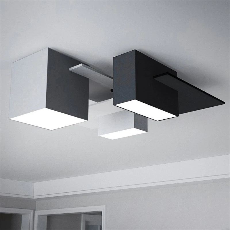 plafonnier nordique moderne simple boîte créative combinaison géométrique - vue 6 sur 11