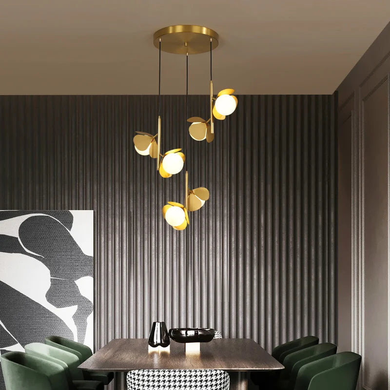 plafonnier led créatif design européen luxueux et chaleureux - vue 5 sur 9