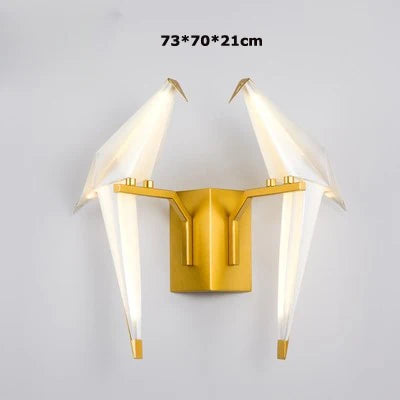 Postmoderne LED-Wandleuchte aus Eisen und Acryl mit Vogeldesign - vue 18 sur 21