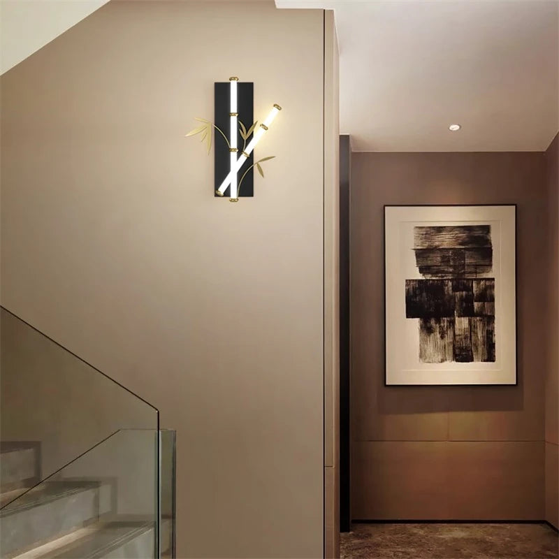 Wandleuchte aus Acryl in Bambus-Optik moderner chinesischer Stil - vue 4 sur 10