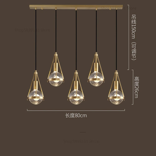 LED-Pendelleuchte Loft Kupfer Kristall Nordisch - vue 12 sur 12