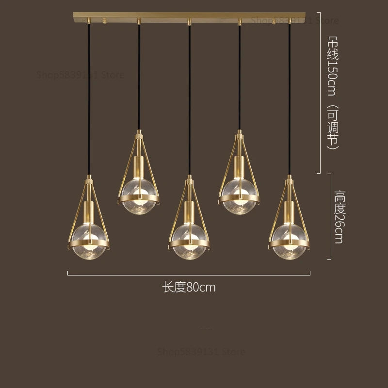 LED-Pendelleuchte Loft Kupfer Kristall Nordisch - vue 11 sur 12