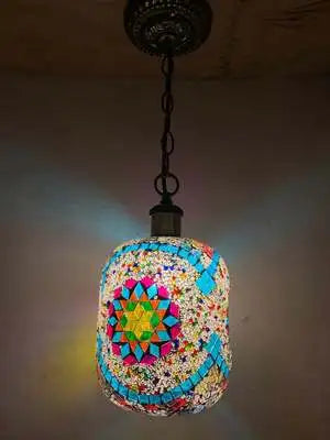 suspension LED en mosaïque turque style bohémien rétro vintage - vue 10 sur 14