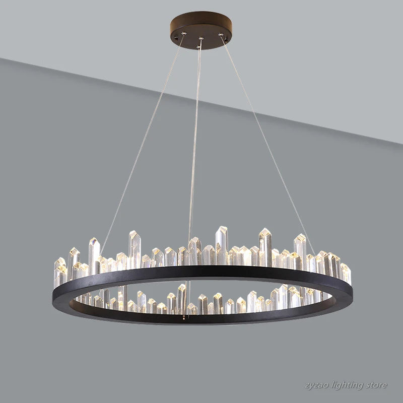 Moderne Kristall-Pendelleuchte für elegante Innendekoration - vue 3 sur 10