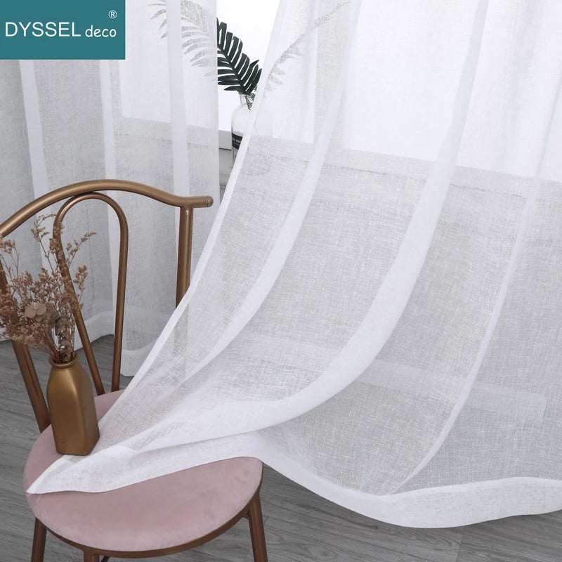 Voilage tulle léger rayé style moderne salon chambre