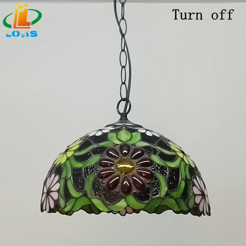 lustre en verre style européen à fleurs pour décoration intérieure - vue 6 sur 6