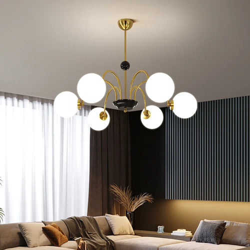 Nordischer amerikanischer LED-Kronleuchter aus Glas dekorativ - vue 5 sur 13