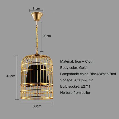 suspension décorative en forme de cage à oiseaux chinoise