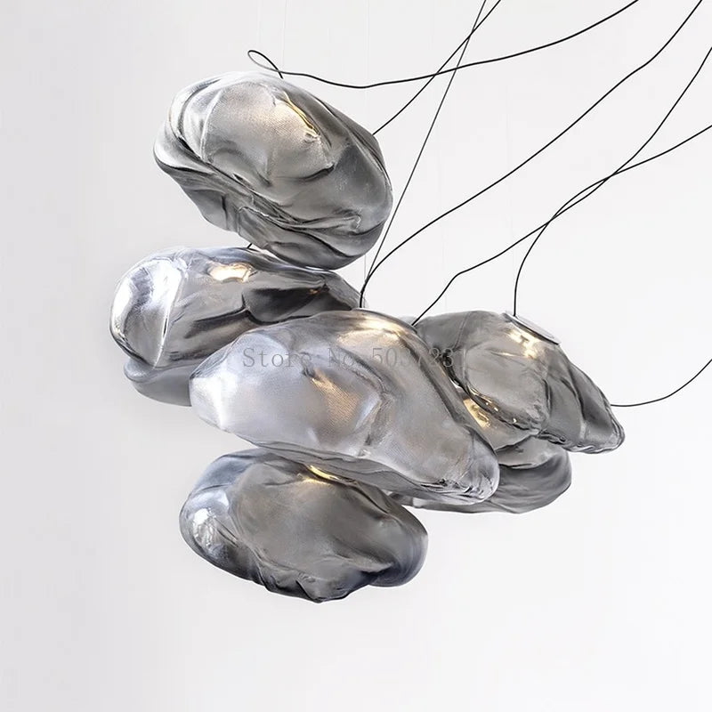 lustre en verre de luxe led post-moderne nordique créatif - vue 4 sur 12