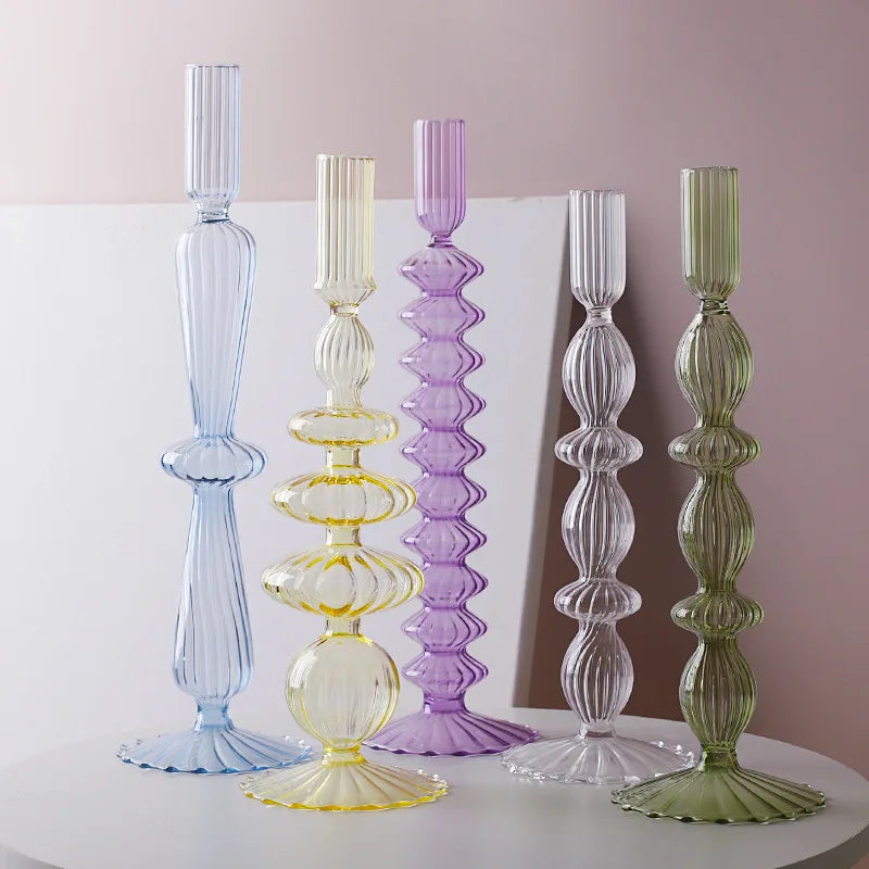 bougeoirs chandeliers décoration de mariage en cristal et verre - vue 2 sur 12