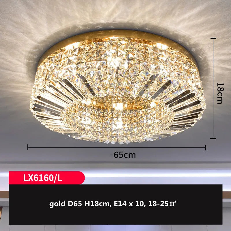 Luxuriöser moderner und glänzender LED-Kronleuchter aus Kristall