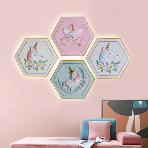 applique murale hexagonale princesse astronaute