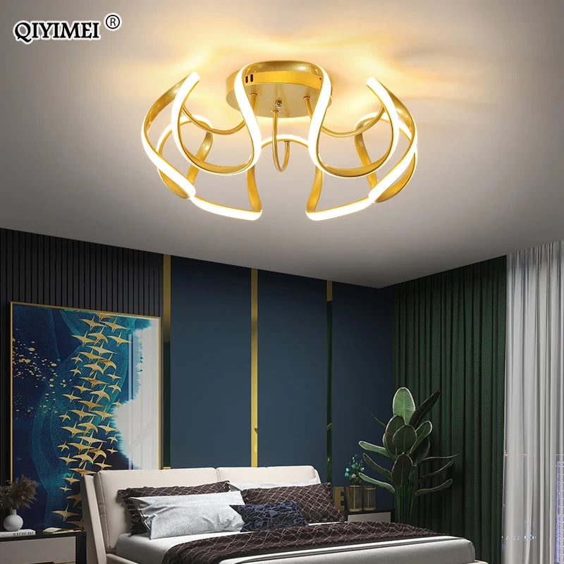 lustre led moderne avec gradateur pour décoration intérieure - vue 3 sur 9