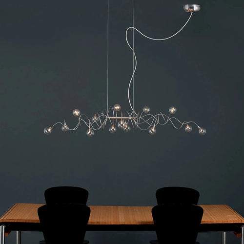 lustre nordique led en verre suie moderne pour bar et café