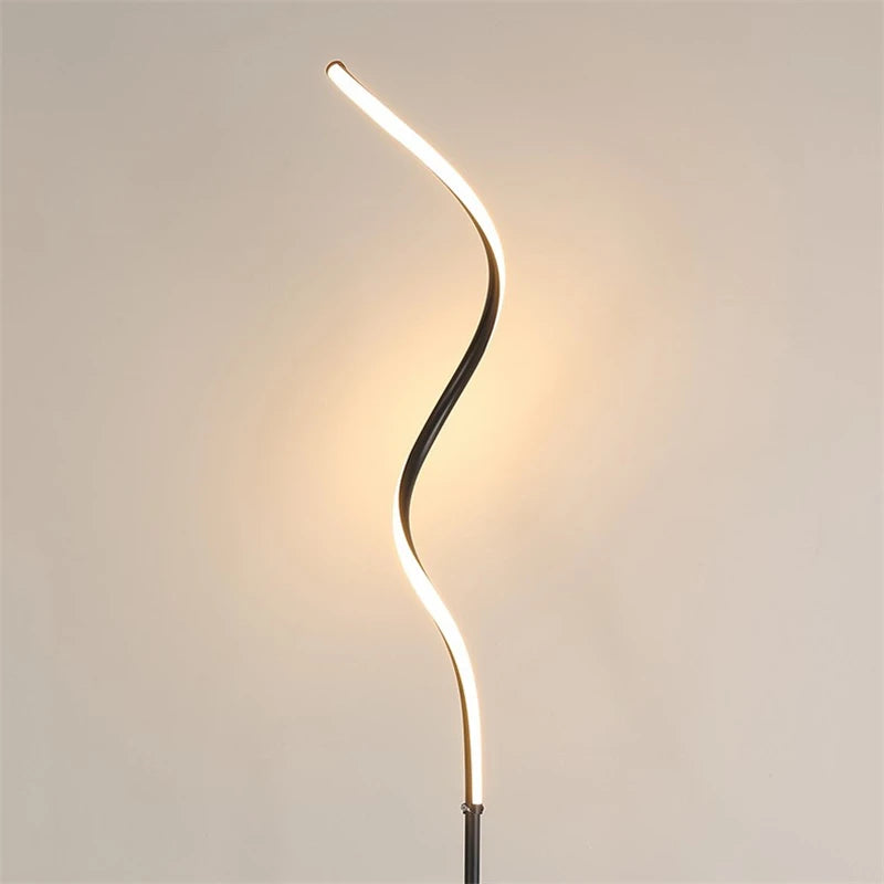 lampadaire led courbe moderne décoration nordique lampes debout luminaires - vue 4 sur 8