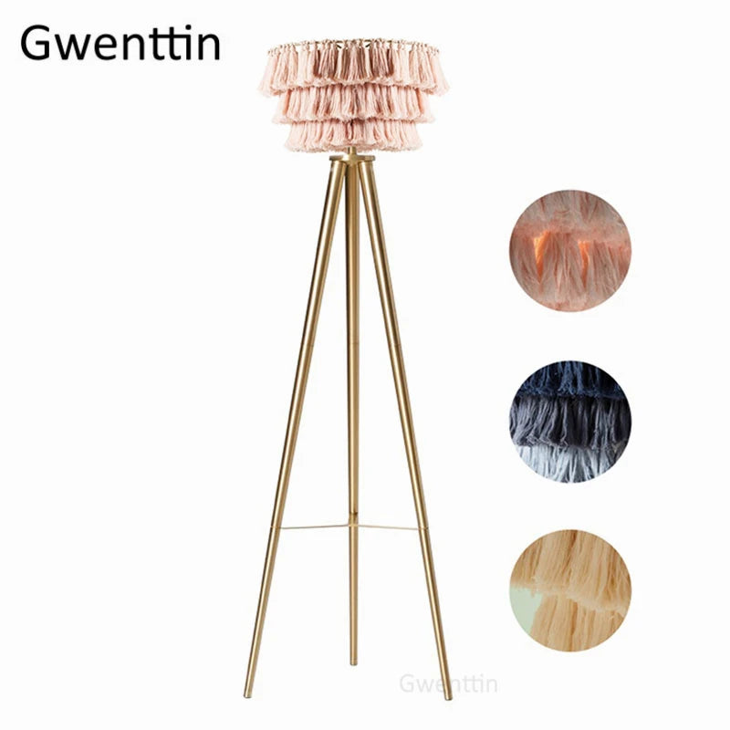 lampadaire créatif en fil de soie avec trépied nordique décoratif - vue 2 sur 13