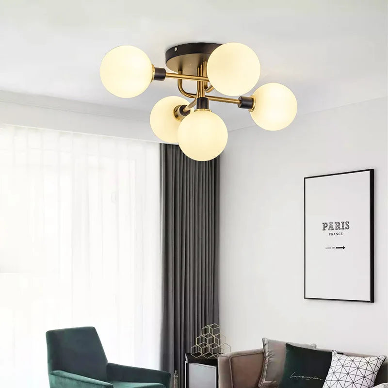lustre moderne en verre fumé pour intérieur de maison