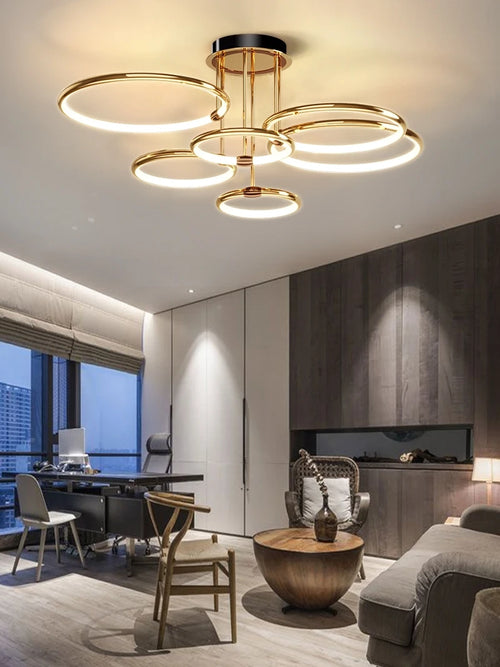 Moderne nordische Wohnzimmer-Deckenleuchte für ein warmes Ambiente - vue 3 sur 10