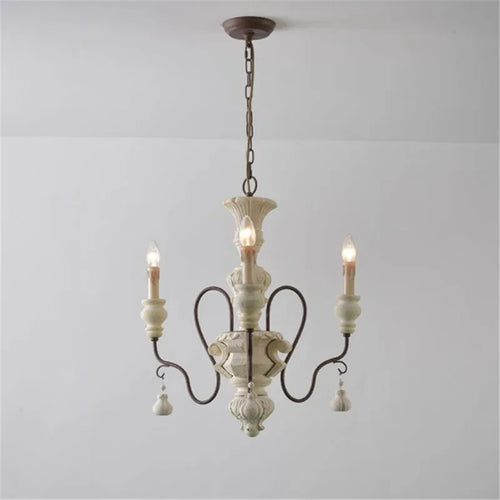 lustre suspendu en fer et bois vintage style industriel