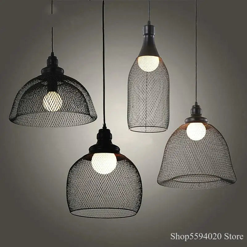 Kronleuchter Vogelkäfig Loftstil Retro Kreativ Minimalistisch Aus Eisen - vue 3 sur 18