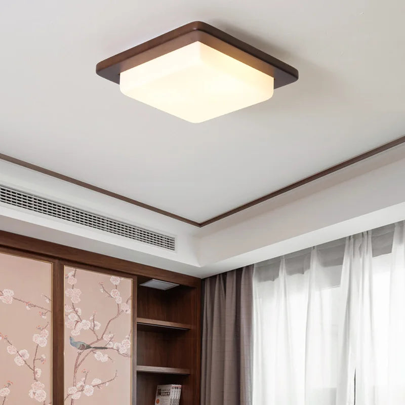 Bois véritable moderne LED lustres lumières d'intérieur pour chambre étude salon décoration de la maison lampes luminaire éclairage en caoutchouc lumière - vue 5 sur 10