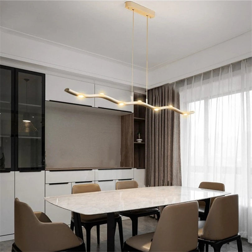 suspension led design post-moderne simple courbe - vue 3 sur 7
