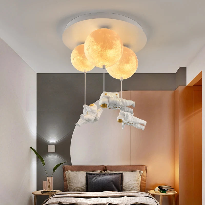 plafonnier lunaire décoratif avec astronaute idéal pour chambre