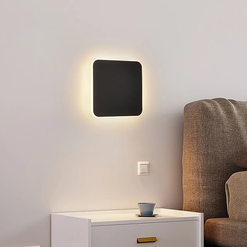 Applique murale LED lampe avec interrupteur tactile chambre chevet intérieur escalier luminaire carré et rectangle lumière 10W 12W 13W wandlamp - vue 3 sur 18