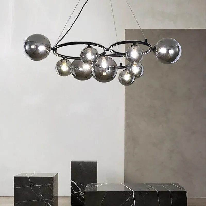 suspension moderne en verre avec ampoule incluse pour décoration intérieure - vue 6 sur 16
