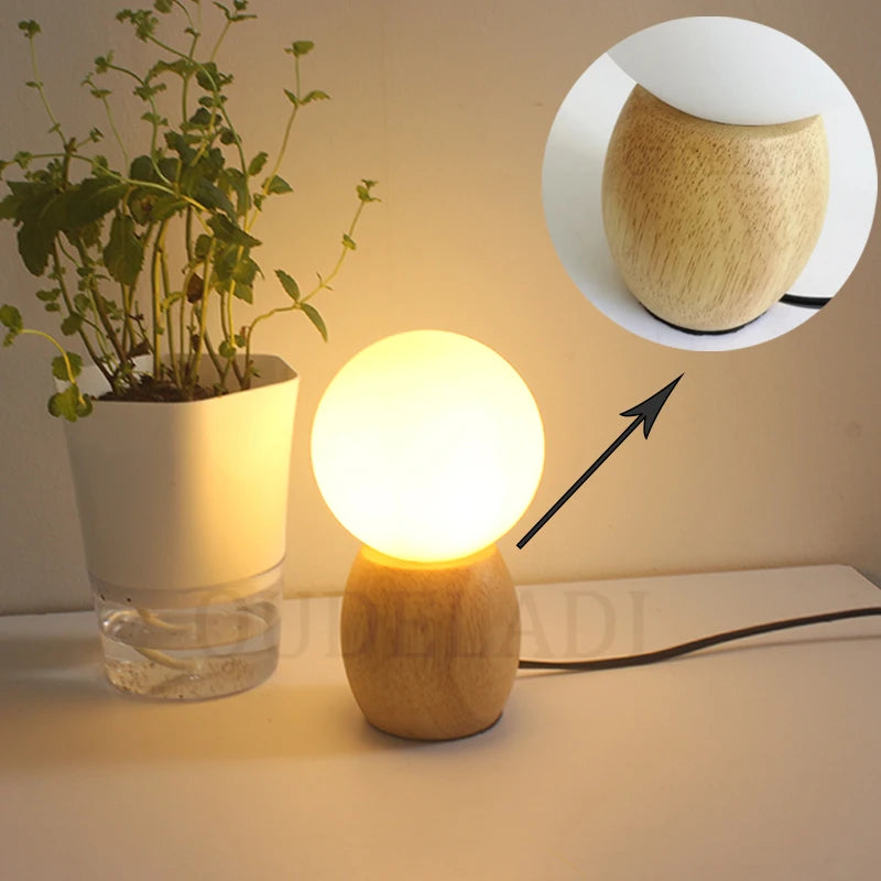 Lampe de table en bois pour chambre à coucher - vue 5 sur 8