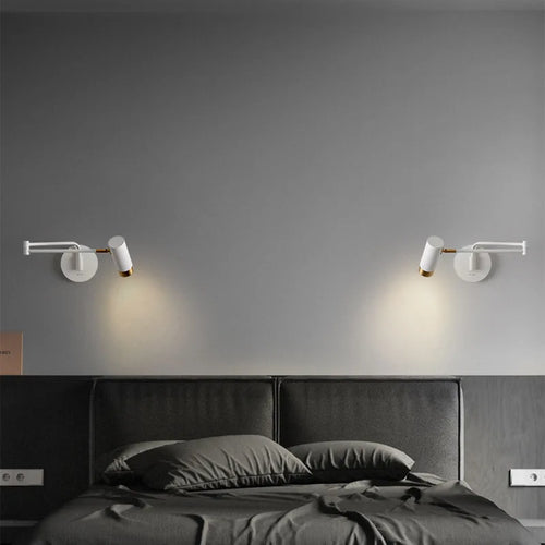 Ausziehbare Wandleuchte mit Schalter und schwenkbarem Arm für Leseecke - vue 4 sur 8