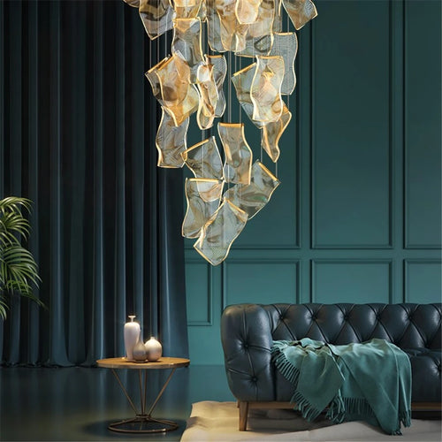 lustre led moderne pour escalier et magasin de vêtements