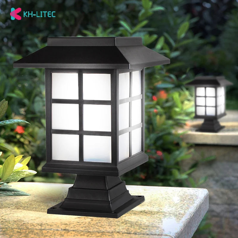 lanterne solaire rétro pour jardin et allée extérieure - vue 3 sur 8