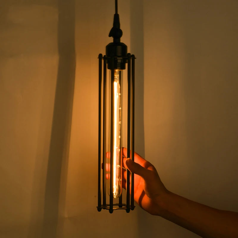 suspension vintage industrielle avec ampoule edison pour restaurant - vue 3 sur 8