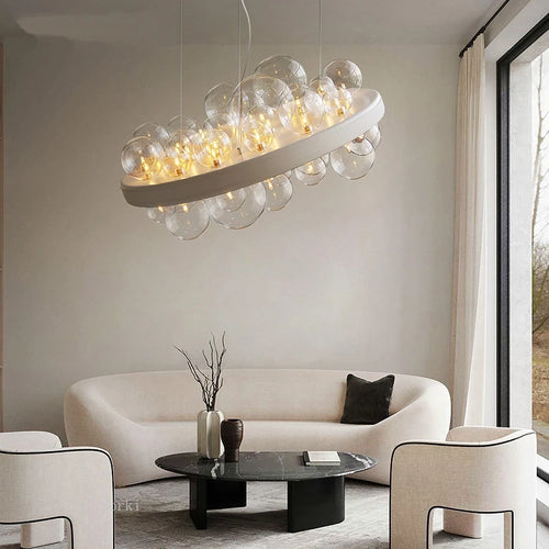 Kronleuchter aus transparentem Glas im modernen Design für die Innendekoration - vue 3 sur 8