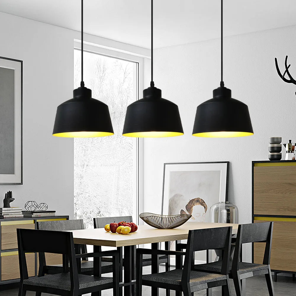 suspension loft nordique moderne avec 3 suspensions pour cuisine - vue 6 sur 9
