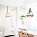 suspension lampe vintage industriel cage fer art diamant