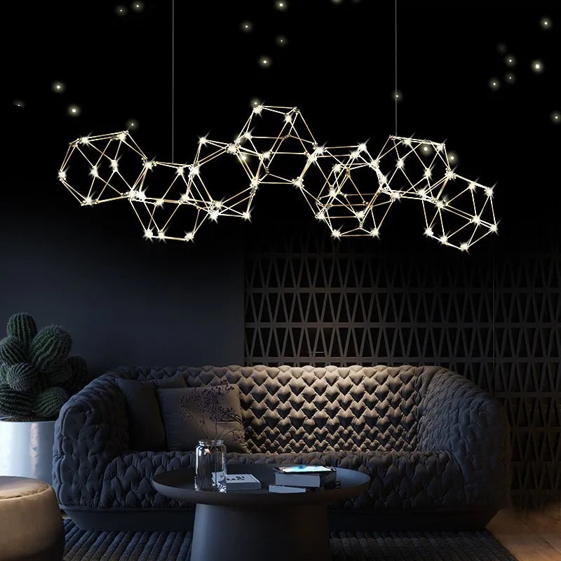 lustre nordique moderne de luxe led pour restaurant et boutique - vue 4 sur 10