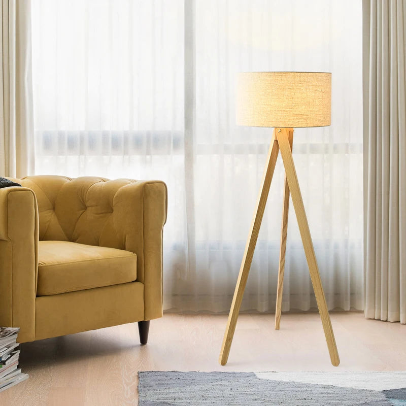 Lampadaire design Led en bois massif