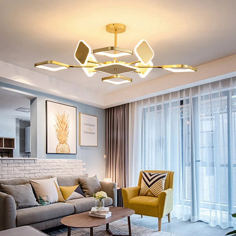 lustre carré à led moderne avec intensité variable - vue 4 sur 12