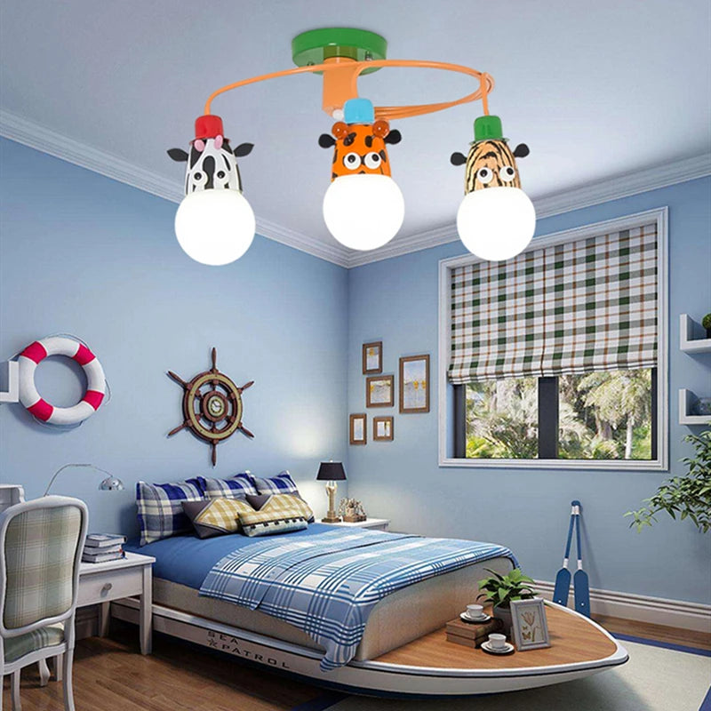 Suspension LED nordique à plusieurs têtes pour enfants - vue 4 sur 8