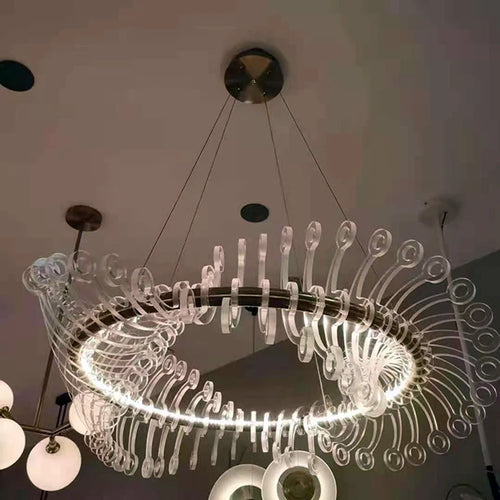 Moderner LED-Kronleuchter mit nordischem Design – Einfache Pendelleuchte - vue 4 sur 9