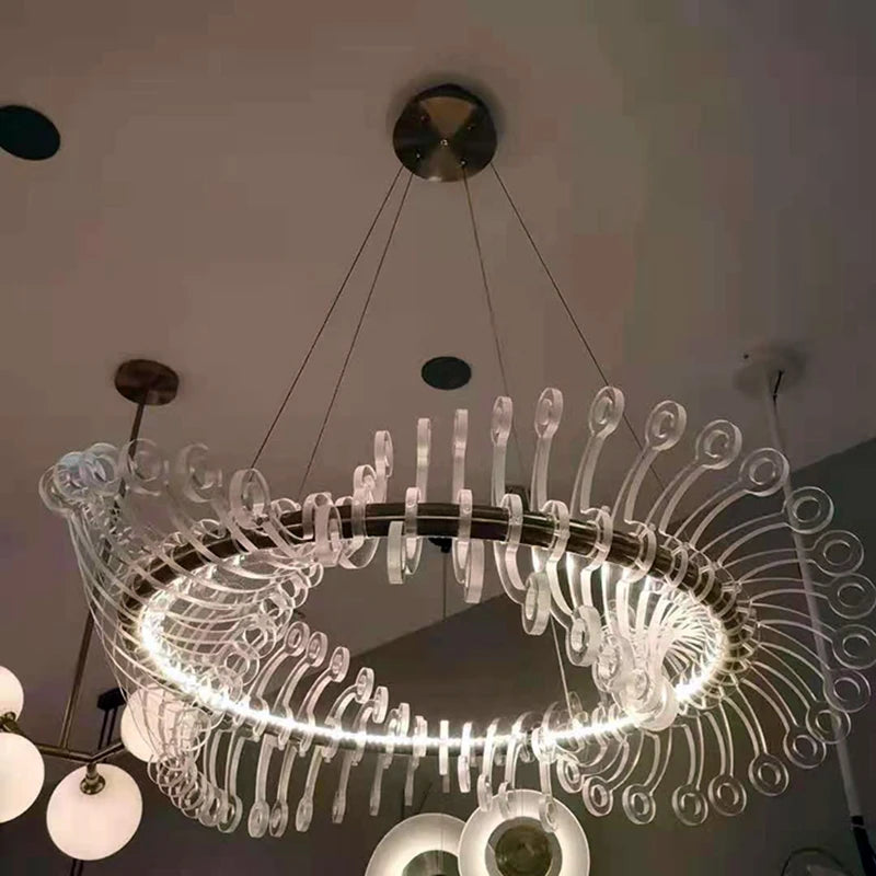 Moderner LED-Kronleuchter mit nordischem Design – Einfache Pendelleuchte - vue 3 sur 9