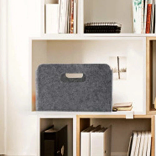 HOT-2Pcs Felt Storage Basket/Bin with Handles, Collapsible & Convenient Storage Solution - vue 6 sur 7
