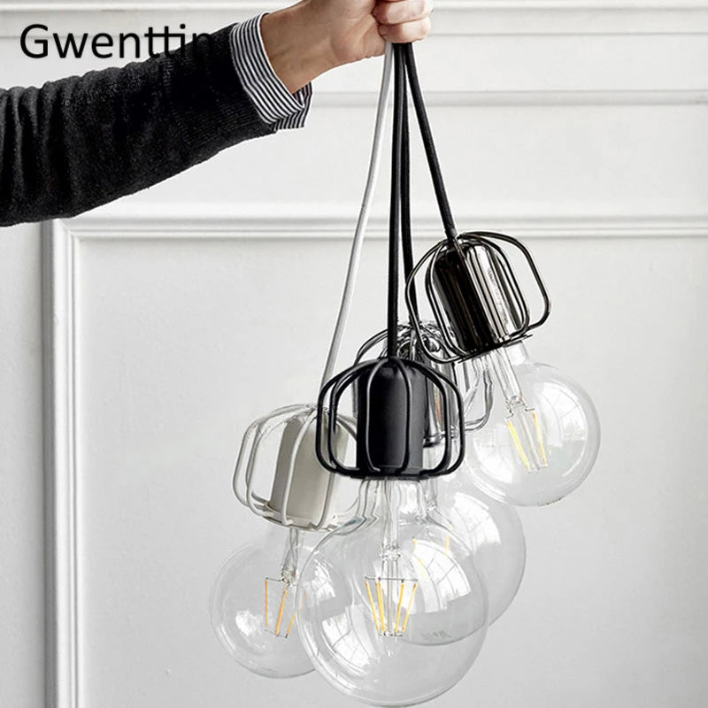 Minimalistische nordische Pendelleuchte aus Eisen für den Innenbereich - vue 10 sur 12