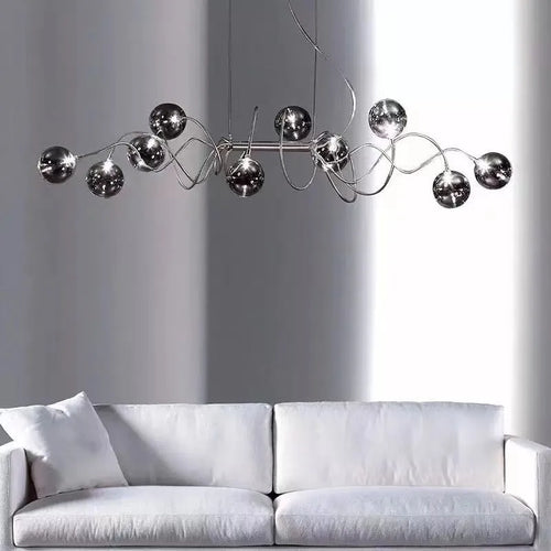 lustre nordique led en verre suie moderne pour bar et café