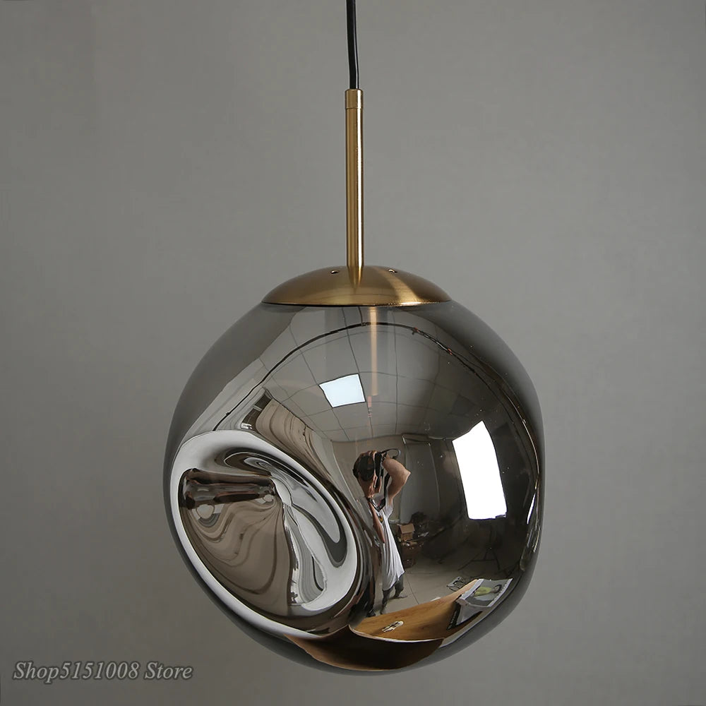 lampe suspendue design nordique boule de verre pour loft bar maison - vue 5 sur 9