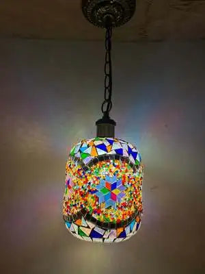 suspension LED en mosaïque turque style bohémien rétro vintage - vue 11 sur 14